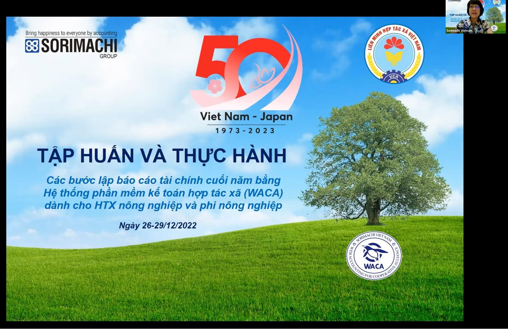 Sorimachi Việt Nam tập huấn thực hành báo cáo tài chính với phần mềm WACA dành cho các HTX