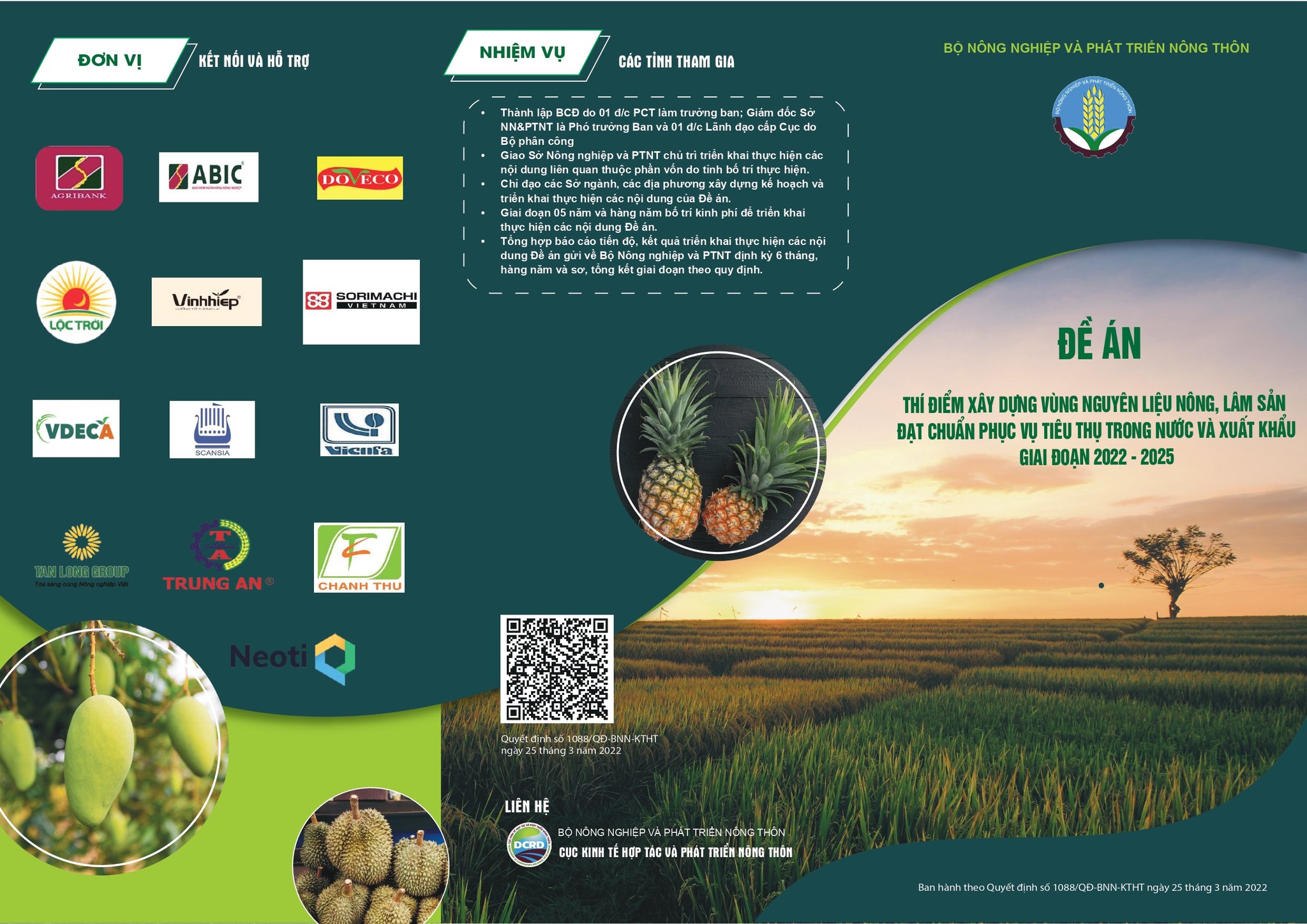 Sorimachi Việt Nam tham gia đề án các vùng nguyên liệu đạt chuẩn trên cả nước