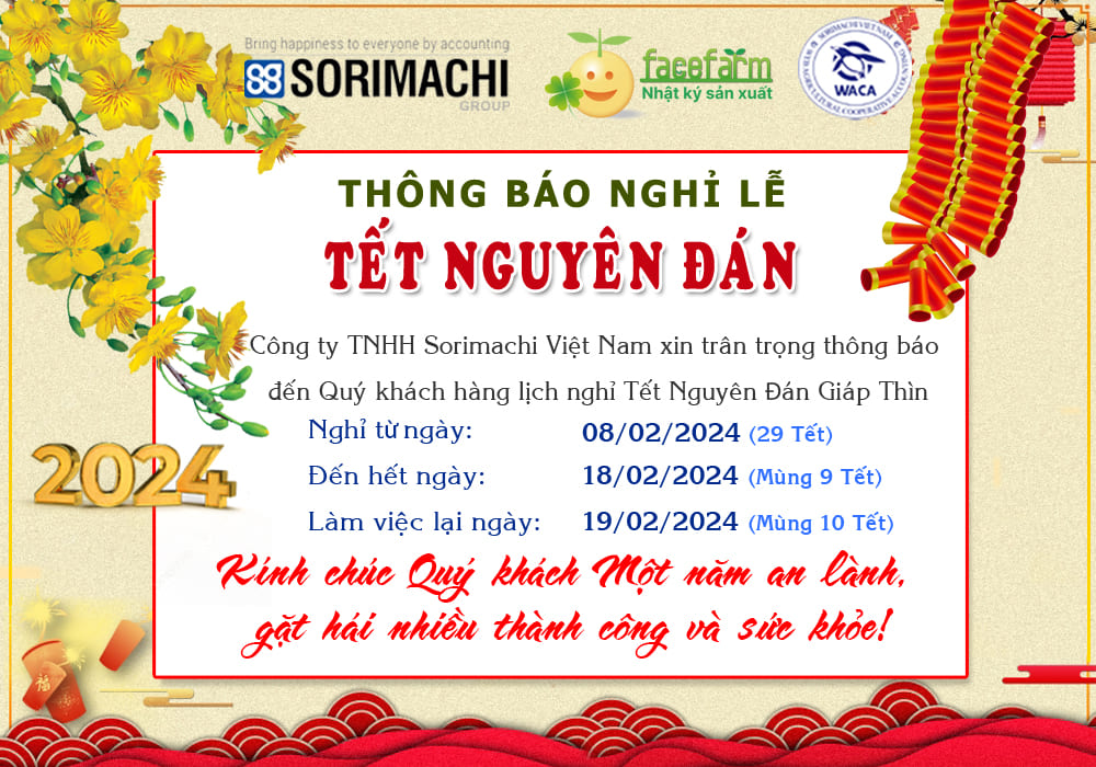 Thông báo lịch nghỉ Tết Nguyên đán 2024