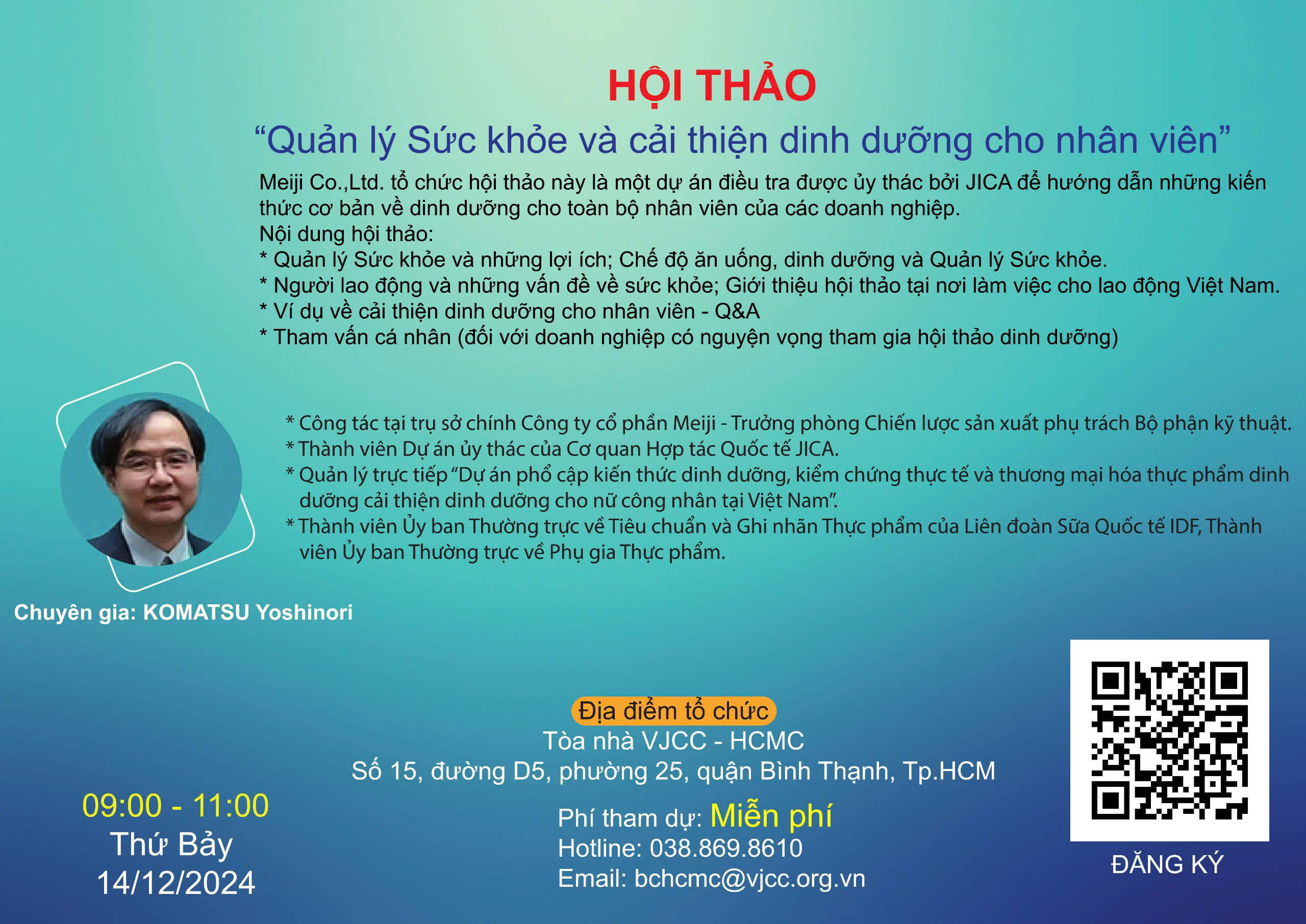 Thư mời tham dự hội thảo “Quản lý sức khỏe và cải thiện dinh dưỡng cho nhân viên”